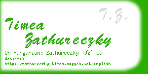 timea zathureczky business card